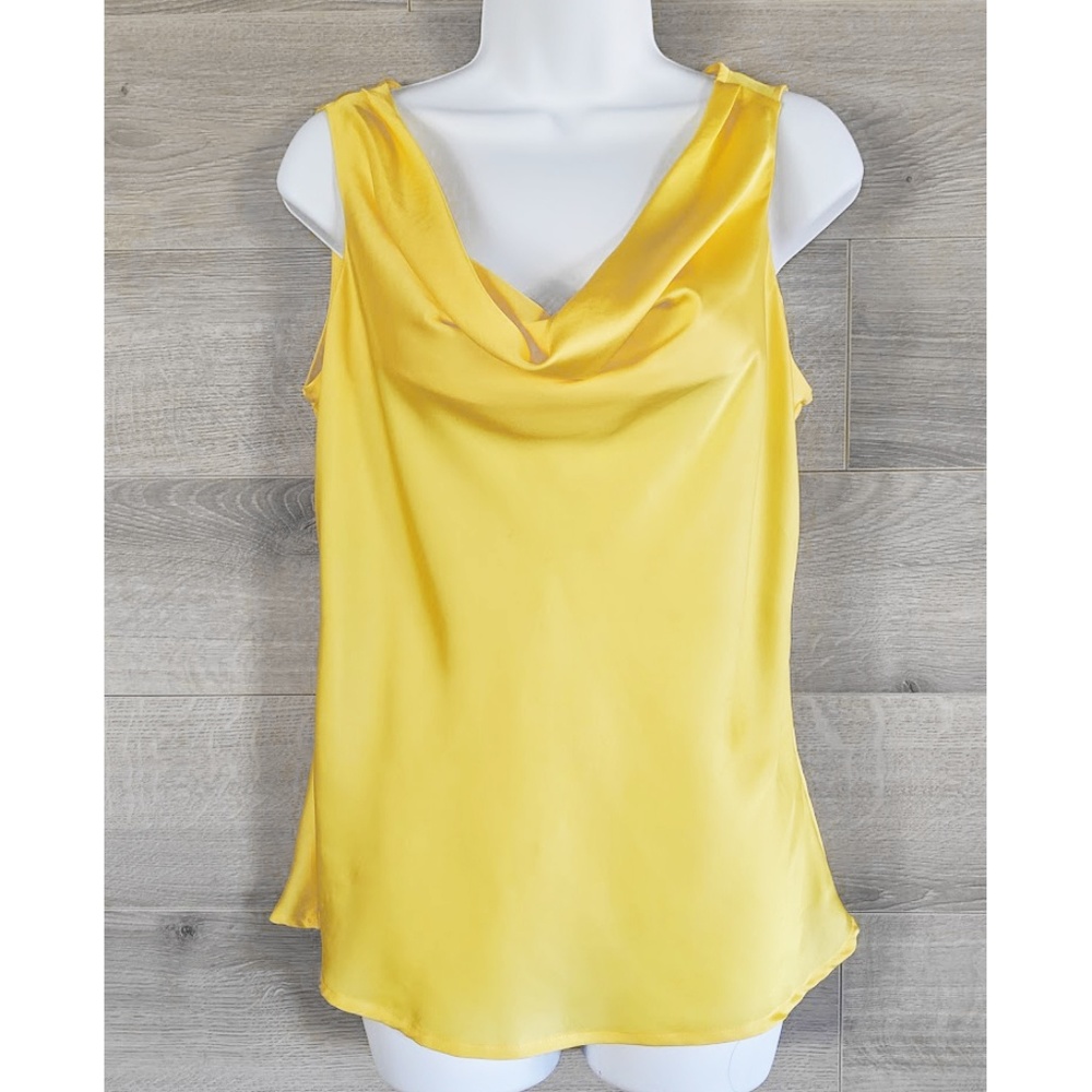 Sunny Leigh Sunshine Yellow Cowl Tank sz Petite Sm